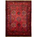 84x118cm Handmade Turkish Wool Carpet – Red and Blue Floral Design from Afghanistan