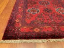 84x118cm Handmade Turkish Wool Carpet – Red and Blue Floral Design from Afghanistan