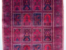102x148cm Handmade Turkish Wool Carpet – Rich Red & Navy Blue Geometric Design from Afghanistan