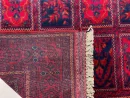 102x148cm Handmade Turkish Wool Carpet – Rich Red & Navy Blue Geometric Design from Afghanistan