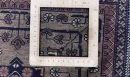 81x123cm Handmade Turkish Wool Carpet – Elegant Yellow and Blue Geometric Design from Afghanistan