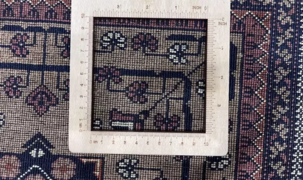 81x123cm Handmade Turkish Wool Carpet – Elegant Yellow and Blue Geometric Design from Afghanistan - Image 3
