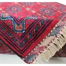 146x204cm Handmade Turkish Wool Carpet – Vibrant Red & Blue Floral Design from Afghanistan