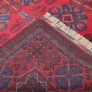146x204cm Handmade Turkish Wool Carpet – Vibrant Red & Blue Floral Design from Afghanistan