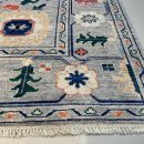 280X385cm Handmade Turkish Wool Carpet – Light Blue & Multicolor Floral Design from Afghanistan