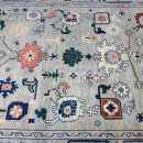 280X385cm Handmade Turkish Wool Carpet – Light Blue & Multicolor Floral Design from Afghanistan