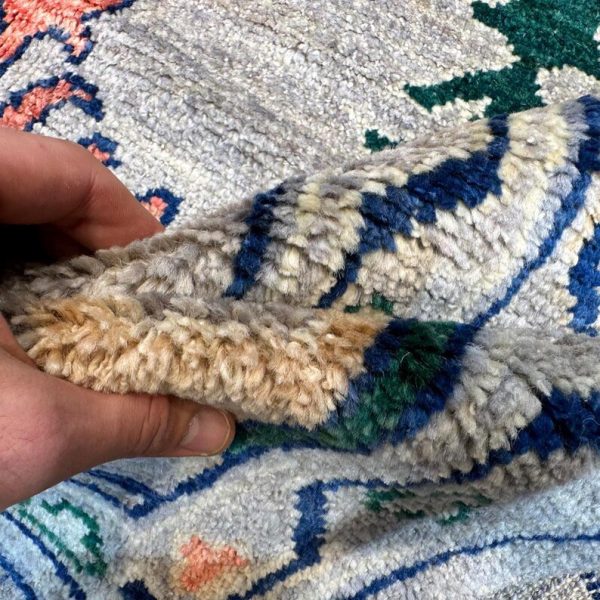 280X385cm Handmade Turkish Wool Carpet – Light Blue & Multicolor Floral Design from Afghanistan - Image 3