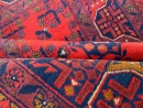 101X149cm Handmade Turkish Wool Rug – Vibrant Red & Blue Geometric Floral Carpet from Afghanistan