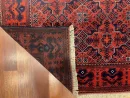 99X153cm Handmade Turkish Wool Rug – Bold Red & Blue Geometric Design Carpet from Afghanistan