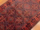 99X153cm Handmade Turkish Wool Rug – Bold Red & Blue Geometric Design Carpet from Afghanistan