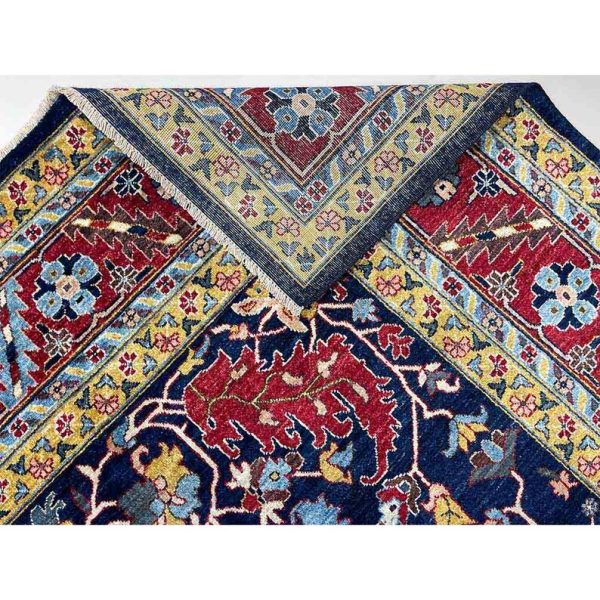 272X354cm Handmade Turkish Wool Rug – Intricate Red, Blue & Yellow Floral Design Carpet from Afghanistan - Image 6