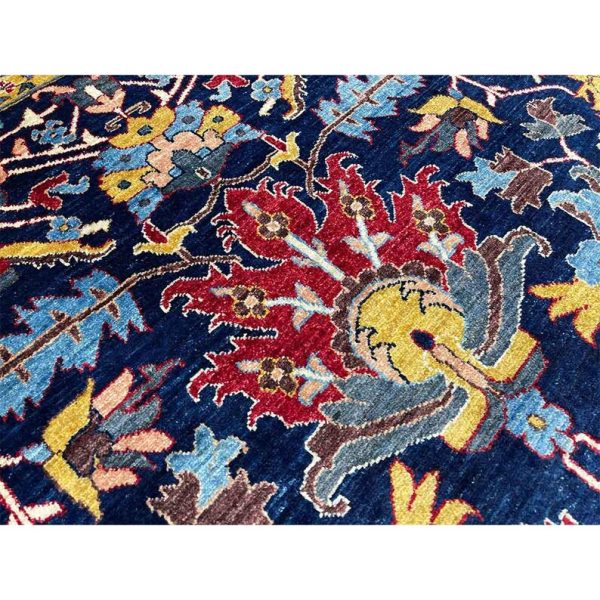 272X354cm Handmade Turkish Wool Rug – Intricate Red, Blue & Yellow Floral Design Carpet from Afghanistan - Image 3