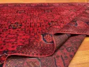 201 X 294 cm Handmade Turkish Wool Rug – Bold Red & Blue Geometric Design Carpet from Afghanistan