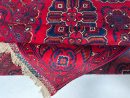 121X195cm Handmade Turkish Wool Carpet – Elegant Red & Blue Floral Design from Afghanistan