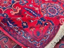 168 X 240 cm Handmade Turkish Wool Carpet – Rich Red & Blue Floral and Geometric Design from Afghanistan