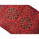 81 X 125 cm Handmade Turkish Wool Rug – Rich Red & Blue Floral Geometric Design from Afghanistan