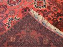81 X 122 cm Handmade Vintage Turkish Wool Rug – Red & Black Floral Design from Afghanistan