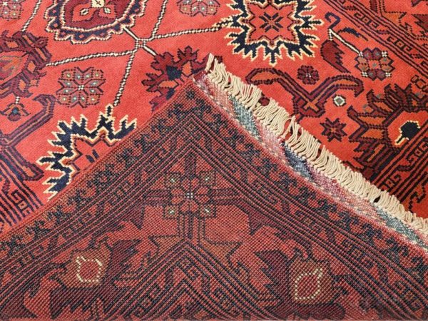 81 X 122 cm Handmade Vintage Turkish Wool Rug – Red & Black Floral Design from Afghanistan - Image 2
