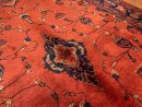 124 X 176 cm Handmade Anatolian Wool Carpet – Elegant Floral Design in Red and Navy