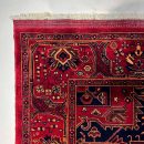 192 X 274 cm Handmade Turkish Vintage Carpet – Red and Navy Kilim | Traditional Decorative Rug | Handwoven Floor Art | Classic Wool Rug