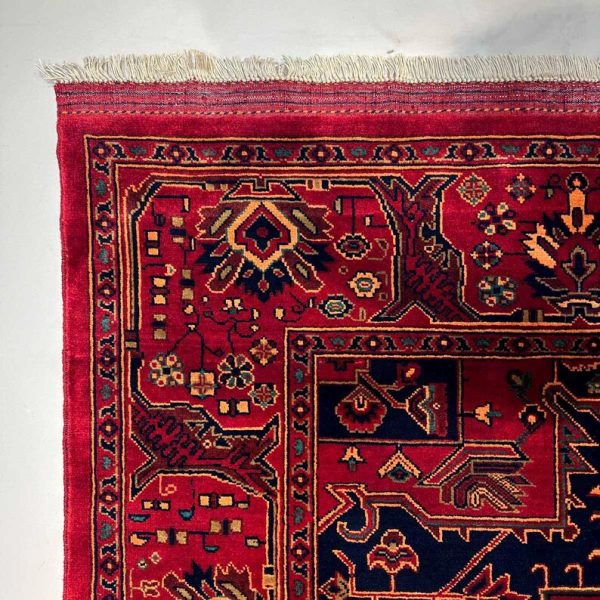 192 X 274 cm Handmade Turkish Vintage Carpet – Red and Navy Kilim | Traditional Decorative Rug | Handwoven Floor Art | Classic Wool Rug - Image 5