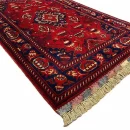 79x120cm Handmade Turkish Red & Blue Wool Carpet – Traditional Floral and Geometric Design from Afghanistan