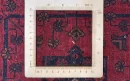122x184 cm Handmade Turkish Red & Blue Wool Carpet – Traditional Geometric and Floral Design from Afghanistan