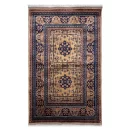 81x123cm Handmade Turkish Wool Carpet – Elegant Yellow and Blue Geometric Design from Afghanistan