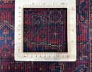 102X152cm Handmade Turkish Wool Carpet – Elegant Red & Blue Floral and Geometric Design from Afghanistan