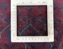 84X121cm Handmade Turkish Wool Carpet – Vibrant Red & Blue Geometric Design from Afghanistan