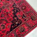 160X210cm Handmade Turkish Wool Carpet – Rich Red & Blue Floral Design from Afghanistan