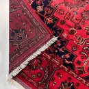 160X210cm Handmade Turkish Wool Carpet – Rich Red & Blue Floral Design from Afghanistan