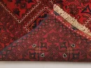 144X200cm Handmade Turkish Wool Rug – Red & Blue Geometric and Floral Design Carpet from Afghanistan