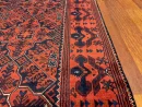 99X153cm Handmade Turkish Wool Rug – Bold Red & Blue Geometric Design Carpet from Afghanistan