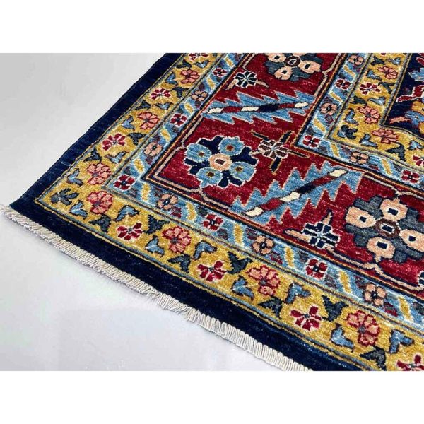 272X354cm Handmade Turkish Wool Rug – Intricate Red, Blue & Yellow Floral Design Carpet from Afghanistan - Image 5