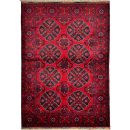 121X195cm Handmade Turkish Wool Carpet – Elegant Red & Blue Floral Design from Afghanistan