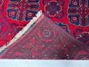 121X195cm Handmade Turkish Wool Carpet – Elegant Red & Blue Floral Design from Afghanistan