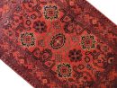 81 X 122 cm Handmade Vintage Turkish Wool Rug – Red & Black Floral Design from Afghanistan