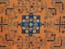 112 X 974 cm Handmade Orange Turkish Wool Rug – Traditional Geometric Design from Afghanistan