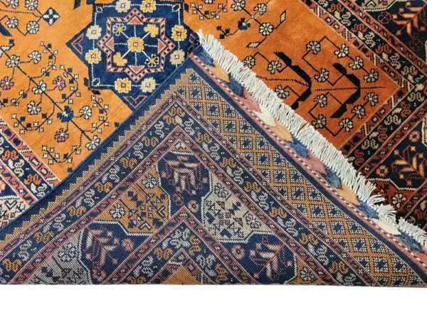 112 X 974 cm Handmade Orange Turkish Wool Rug – Traditional Geometric Design from Afghanistan - Image 4