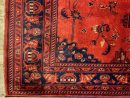124 X 176 cm Handmade Anatolian Wool Carpet – Elegant Floral Design in Red and Navy
