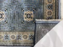 153 X 195cm Handmade Wool Rug – Elegant Blue and Beige Anatolian Design