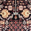 Exquisite Handmade Wool Rug – Timeless Persian Design with Intricate Floral Patterns in Black and Red, Perfect for Luxury Living Spaces