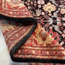 Exquisite Handmade Wool Rug – Timeless Persian Design with Intricate Floral Patterns in Black and Red, Perfect for Luxury Living Spaces