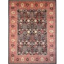 Exquisite Handmade Wool Rug – Timeless Persian Design with Intricate Floral Patterns in Black and Red, Perfect for Luxury Living Spaces