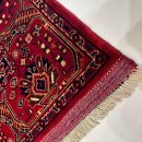 185X182cm Handmade Traditional Turkish Rug - Red and Blue Vintage Handwoven Kilim | Antique Carpet | Decorative Floor Rug