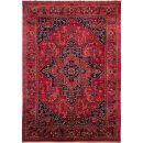 192 X 274 cm Handmade Turkish Vintage Carpet – Red and Navy Kilim | Traditional Decorative Rug | Handwoven Floor Art | Classic Wool Rug