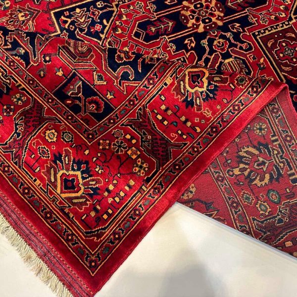 192 X 274 cm Handmade Turkish Vintage Carpet – Red and Navy Kilim | Traditional Decorative Rug | Handwoven Floor Art | Classic Wool Rug - Image 4